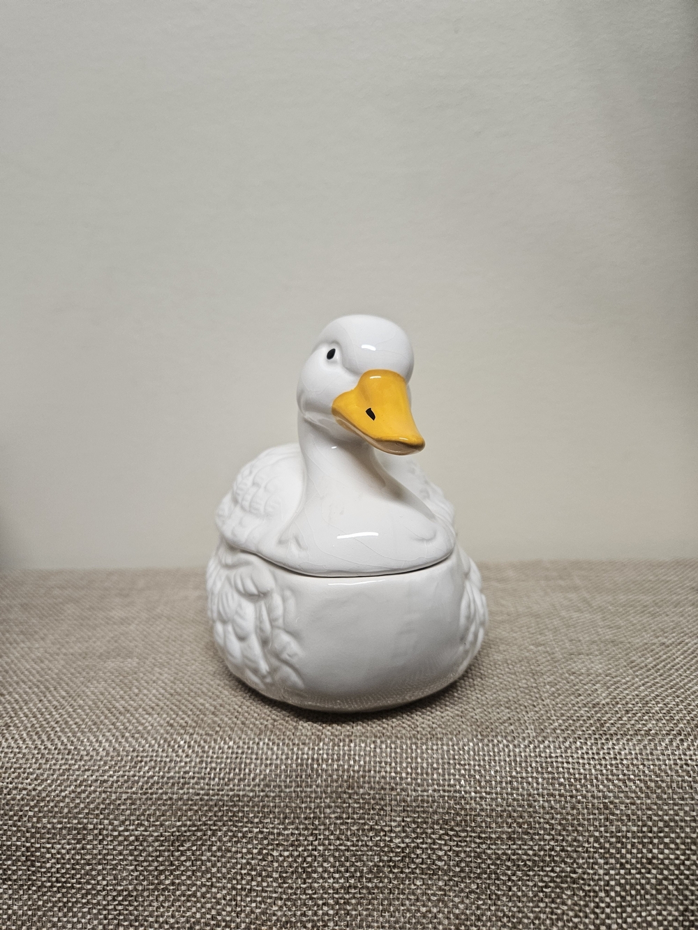 Vintage 70s-80s Ceramic Duck Trinket Dish